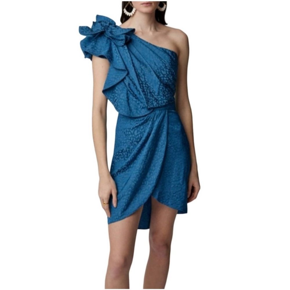 Johanna Ortiz Opponent Interpretation Jacquard Flower One-Shoulder Dress